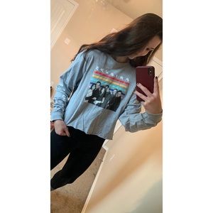 Friends Crop Long Sleeve Tee
